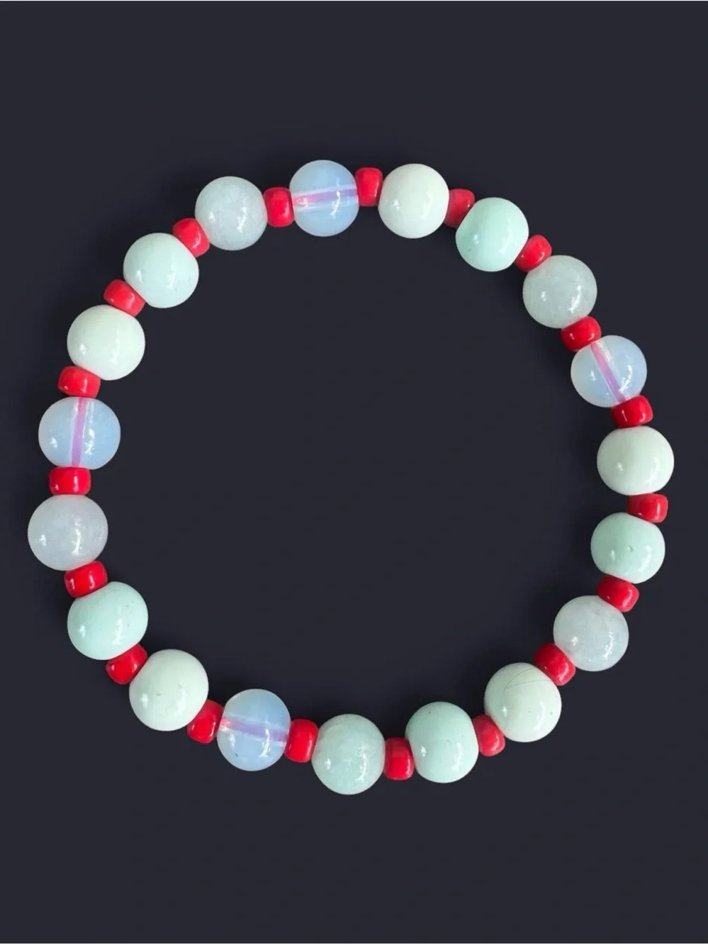 Romantic Blue Glass Bead Bracelet